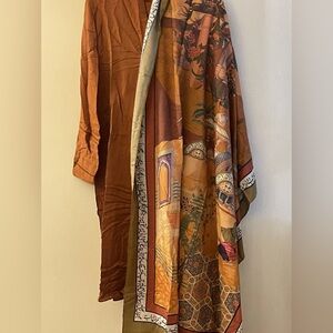 Pakistani Designer Manto Shawl With Republic Rust Plain suit